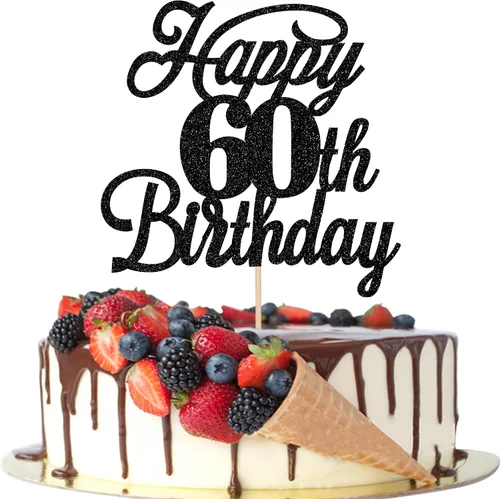 Miniatura 9 de Rsstarxi 1 paquete de decoración para tarta de cumpleaños 8 con purpurina negra de 8 años y fabulosos saludos a 8 años de edad, para celebrar el 8º