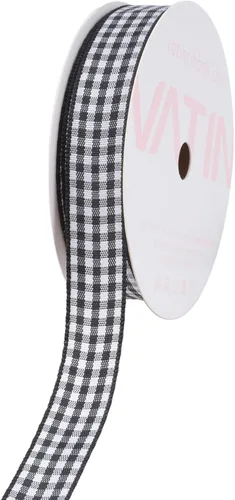 Miniatura 36 de VATIN Cinta a cuadros en blanco y negro – 3/8 pulgadas x 50 yardas, perfecta para cestas de Pascua, manualidades de primavera, envoltura de regalos