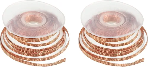Miniatura 11 de MECCANIXITY Trenza de mecha de soldadura, trenza de mecha desoldadora sin limpieza, 0.08 pulgadas de ancho y 4.92 pies de longitud para quitar