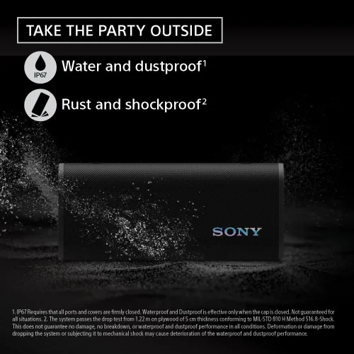 Miniatura 7 de Sony ULT Field 3 - Altavoz inalámbrico portátil Bluetooth, IP67 a prueba de agua, polvo, óxido y golpes con graves mejorados, batería de 24 horas