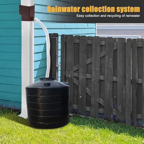 Miniatura 2 de Sistema de recolección de agua de lluvia, kit desviador de lluvia con manguera de 4 pies para desviar agua, se adapta a bajante estándar de 2 x 3
