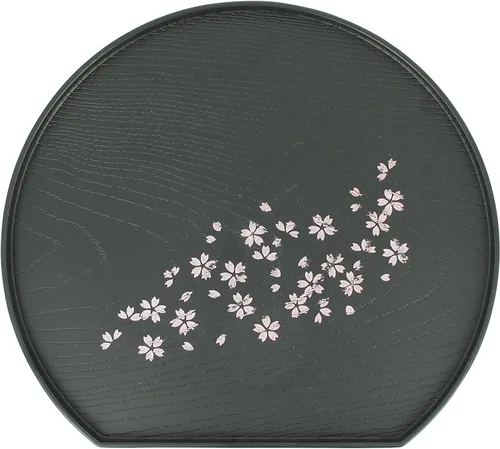Miniatura 4 de Bandeja para servir té con diseño de flor de cerezo, con forma de media luna, 8.8 x 7.8 pulgadas, fabricada en Japón