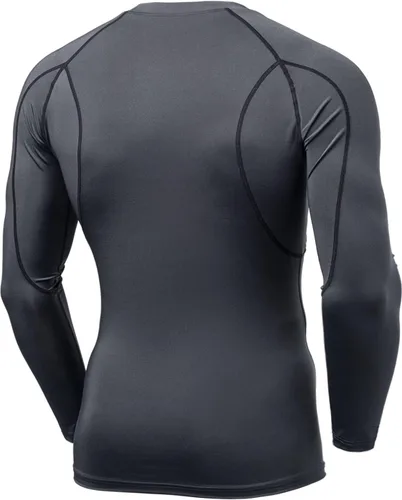 Miniatura 8 de TSLA - Paquete de 1 o 3 camisas de compresión de manga larga FPU 50+ para hombre, camisa de entrenamiento atlético, protector de erupción