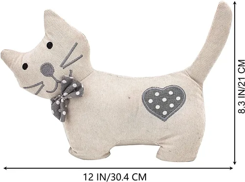 Miniatura 2 de Sanlykate Topes de puerta decorativos de tela, diseño de animales lindos de 1.8LB, topes de puerta resistentes anticolisión para el hogar, gato
