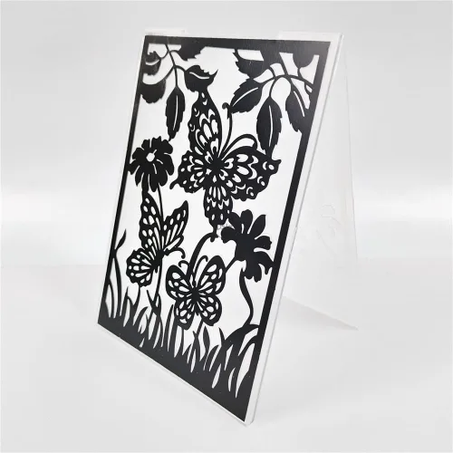 Miniatura 4 de DzIxY Carpetas de plástico con estampado de flores de mariposa para hacer tarjetas, suministros de bricolaje de papel 3D, plantillas de álbumes