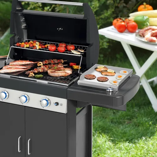 Miniatura 6 de Stanbroil Plancha de acero inoxidable para quemador lateral de parrilla de gas, parrilla universal para la mayoría de quemadores laterales