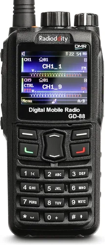 Radioddity GD-88 DMR y radio de mano analógica de 7 W, radio bidireccional jamón de doble banda UHF VHF, con GPS/APRS, repetidor de banda cruzada,