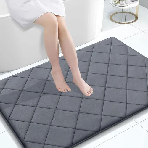 Miniatura 100 de OLANLY Tapete de baño de espuma viscoelástica de 24 x 16 pulgadas, ultra suave y absorbente, lavable a máquina, cómodo tapete de baño para suelo