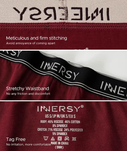 Miniatura 4 de INNERSY Calzoncillos tipo bóxer transpirables para hombre, bolsa de soporte, ropa interior elástica para entrenamiento, paquete de 4