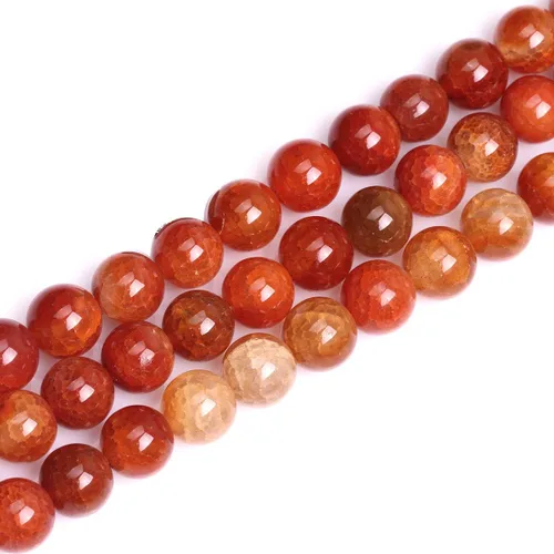 GEM-Inside - Cuentas sueltas de ágata amarilla agrietada, cuentas de energía natural para hacer joyas, redondas, de 0.551 in, facetadas de 15