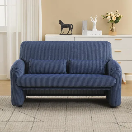 Miniatura 18 de WUTUTUEE Silla decorativa de tela de pana, sillas tapizadas modernas para sala de estar con almohada lumbar, sillón ancho y cómodo para dormitorio