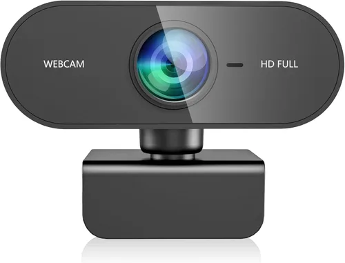 Cámara web para PC con micrófono, cámara web Full HD 1080P para transmisión para Mac Laptop, cámara de computadora externa USB para escritorio, Negro