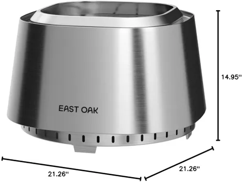 Miniatura 10 de EAST OAK Camber - Hoguera sin humo de 17 pulgadas, de acero inoxidable, para quemar leña, portátil, con póker, soporte y cenicero extraíble
