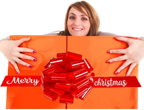 Miniatura 6 de Waydress Lazo grande para automóvil gigante de 20 pulgadas, lazo rojo grande de Navidad para envolver regalos, casas nuevas, gran presente