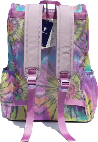 Miniatura 4 de ESVAN Mochila de malla con estampado original, bolsa transparente, paquete para universidad, playa, gimnasio, multiusos, mujeres y hombres, I, Casual