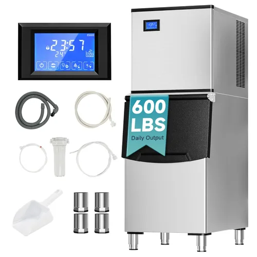 Miniatura 13 de EUHOMY Commercial Ice Maker Machine,1000lbs/24H,Industrial Ice Machine with 300lbs Storage Bin,Ice Ready in 10-15 Mins,SECOP