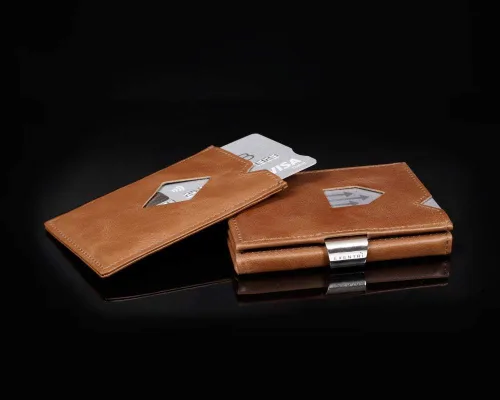 Miniatura 9 de Cartera de cuero triple - Bloqueo RFID con clip de bloqueo de acero inoxidable
