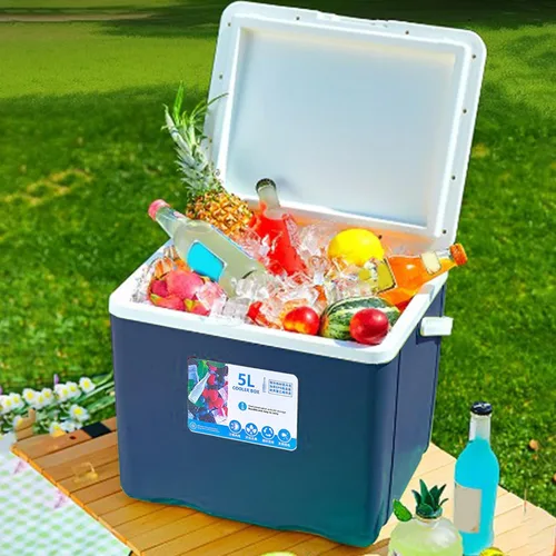 Miniatura 3 de Enfriador portátil para acampar con asas de 5 litros, enfriador de hielo pequeño y duro, a prueba de fugas, para exteriores, mantiene el hielo hasta