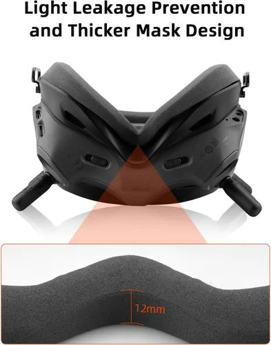 Miniatura 3 de HeiyRC Acolchado de espuma para gafas DJI V2, placa frontal de repuesto compatible con accesorios DJI FPV Combo/Avata – Versión mejorada, sin fugas
