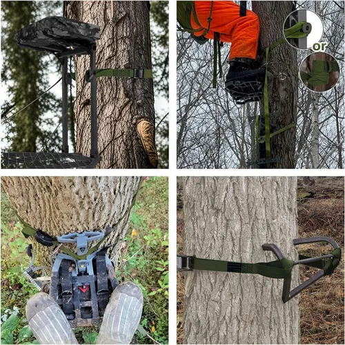 Miniatura 7 de Correas de repuesto para palos de escalada de caza, soporte de árbol resistente, correas de palo de escalada para fijar la mayoría de plataformas