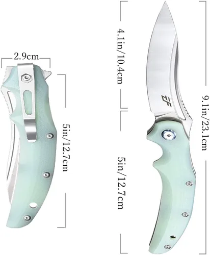 Miniatura 2 de Eafengrow EF951 Cuchillo plegable, hoja D2 y mango G10 con bloqueo de forro de rodamiento de bolas, cuchillo de bolsillo EDC para supervivencia