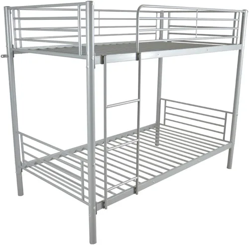 Miniatura 12 de Karl home - Litera de tamaño individual sobre individual en negro con 2 cajones de almacenamiento, litera de metal con escalera incorporada