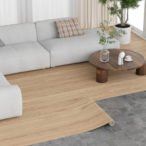 Miniatura 8 de Oxdigi Piso de vinilo para despegar y pegar, rollo de 24 x 118 pulgadas / 19 pies cuadrados, baldosas adhesivas de vinilo con aspecto de madera