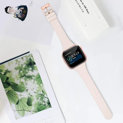 Miniatura 7 de Tobfit Correas de reloj deportivas delgadas, compatibles con Fitbit Versa 2 para mujeres y hombres, correas de silicona de repuesto, paquete de 3