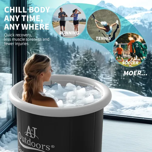 Miniatura 7 de Cold Plunge PRO - Tina de inmersión fría de última generación para atletas Bañera de hielo de pared con aislamiento integrado sin poste Bañera