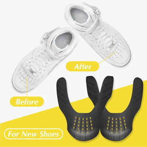 Miniatura 5 de 6 pares de protectores de arrugas para zapatillas: Air Force 1, Jordan 1, Jordan 4, Dunks y más, talla 3-15, Negro + Blanco
