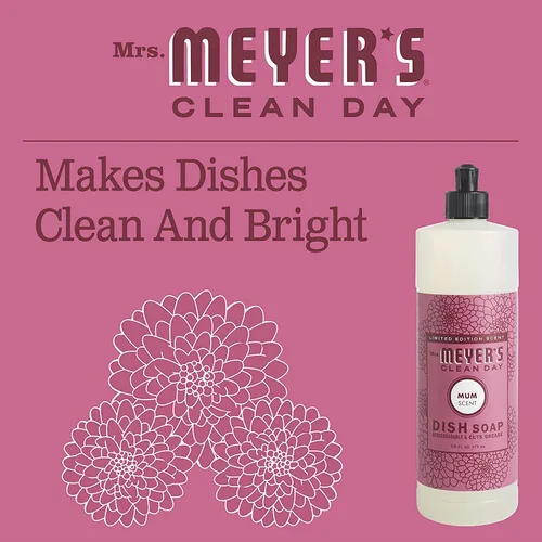 Miniatura 5 de Mrs. Meyer's Clean Day - Detergente líquido para platos, aroma a crisantemos, fórmula biodegradable 16 fl oz paquete de 2
