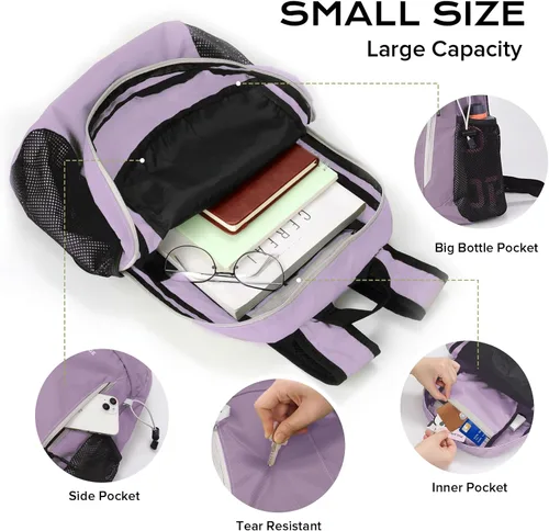 Miniatura 3 de VPBAGE Mochila de Senderismo Resistente al Agua de 15L, Mochila Pequeña de Viaje al Aire Libre, Mochila Ligera de Día con Bucles para Herramientas