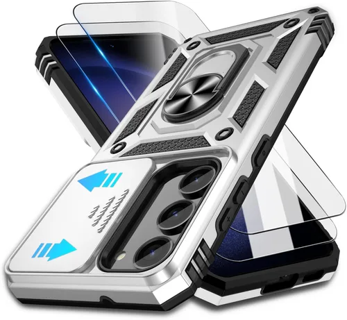 Miniatura 154 de ATUMP Funda para OnePlus Nord N200 5G con protector de pantalla HD con cubierta para cámara deslizante, soporte de anillo de rotación de 360°