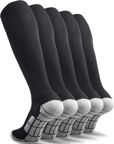 Miniatura 22 de CWVLC - Calcetines de fútbol (1/3/5 pares) calcetines altos hasta la rodilla, para deportes de equipo, para adultos, jóvenes y niños