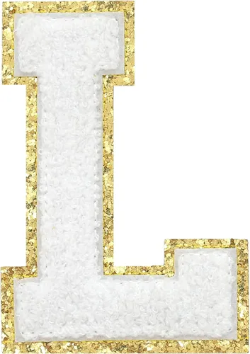 Miniatura 163 de GYGYL - 3 parches de letras deportivas de felpilla con purpurina, parches para planchar de tamaño grande para decoración de disfraces