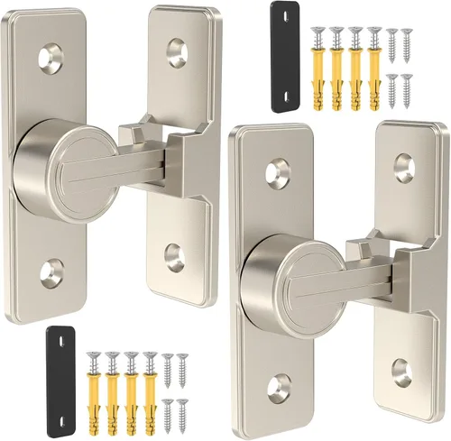 Miniatura 14 de Cerradura de Puerta de Granero de 90 Grados Resistente, Pestillo de Puerta Corredera de Aleación de Zinc para Granero, Jardín, Baño, Cerca, Níquel-1