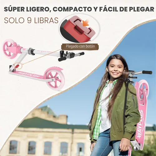 Miniatura 2 de WAYPLUS KS1 Kick Scooter para mayores de 6 años, niños, adolescentes y adultos. Carga máxima de 240 libras. Plegable, ligero, ruedas grandes de 8