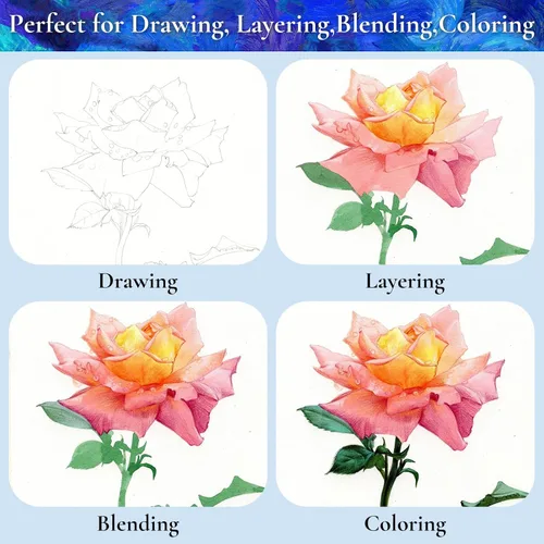 Miniatura 4 de iBayam 72 lápices de colores para adultos, núcleo suave, ideal para dibujar mezclas, sombreado, suministros de arte, juego de lápices