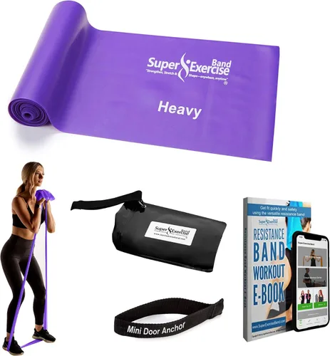 Miniatura 18 de Resistance Bands for Working Out 7Ft Long Resistance Bands Super Exercise Bands with Carry Pouch and Door Anchor I Latex Free Workout Bands Verde