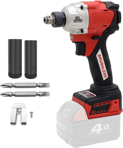 Miniatura 12 de Llave de impacto inalámbrica sin escobillas de 18 V, 3/4 pulgada, torque máximo de 1100 pies/libra (1500 Nm), ajuste de 4 velocidades, arranque