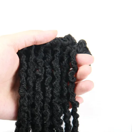 Miniatura 3 de Pelo sintético de ganchillo de 14 pulgadas, 10 paquetes de trenzas onduladas rizadas suaves desgastadas, extensiones de cabello sintético trenzado