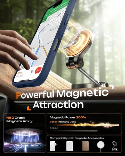 Miniatura 932 de TOCOL Funda para iPhone 11, compatible con Magsafe, protección completa de cámara, imanes integrados, protección contra caídas, funda translúcida