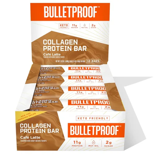 Miniatura 7 de Barritas de proteína de colágeno, Mantequilla con vainilla, 11g de proteína, paquete de 36, Aperitivos saludables Bulletproof alimentados con pasto