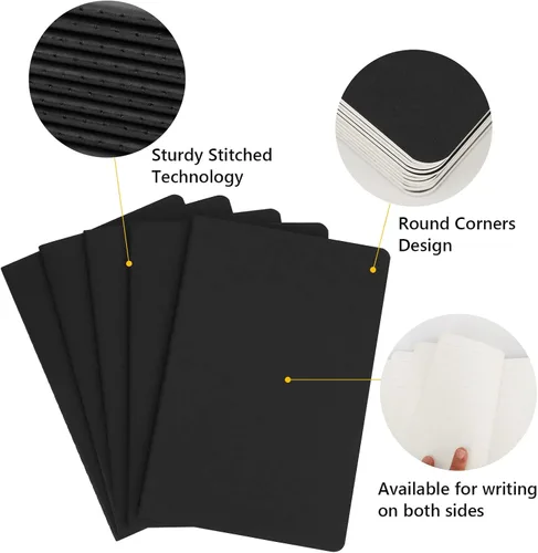 Miniatura 4 de EUSOAR Cuaderno de viaje, tamaño A5, paquete de 12 cuadernos de 5.5 x 8.2 pulgadas, cuaderno de dibujo con tapa suave, cuaderno de dibujo, cuaderno