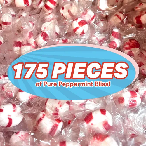 Miniatura 4 de Caramelos de menta suaves de menta – 2 libras aproximadamente 175 piezas – Mentas envueltas individualmente dulces de Navidad