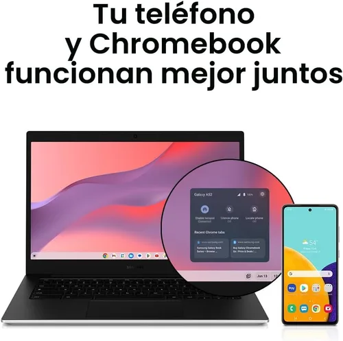 Miniatura 3 de Samsung Computadora portátil Galaxy Chromebook Go de 14 pulgadas, procesador Intel Celeron N4500, 4 GB de RAM, 64 GB de almacenamiento, ChromeOS