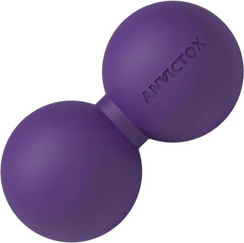Bola de masaje de maní, doble bola de lacrosse para cuello y espalda, bola masajeadora de liberación miofascial de densidad media para masaje de