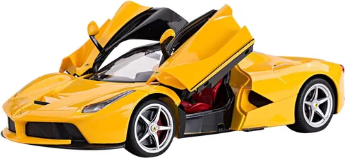 Miniatura 5 de Ferrari escala 1/14 FMTStore, la Ferrari, laferrari, auto modelo con control remoto por radio, R/C RTR, con puertas que se abren (amarillo)