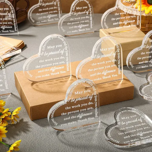 Miniatura 2 de Geelin 12 piezas de regalo de agradecimiento para profesores, agradecimiento por el texto en inglés "Thank You May You Be Proud Coworker Employeee