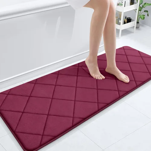 Miniatura 81 de OLANLY Tapete de baño de espuma viscoelástica de 24 x 16 pulgadas, ultra suave y absorbente, lavable a máquina, cómodo tapete de baño para suelo